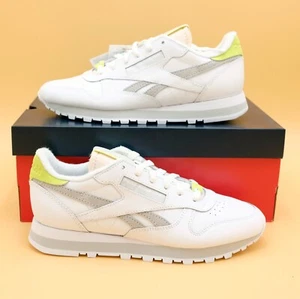Zapatillas deportivas Reebok clásicas de cuero para mujer blancas/amarillas ácidas ☑️ talla 8,5 - Imagen 1 de 6