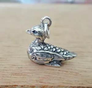 18x16mm 4g 3D Mallard Duck Decoy Sterling Silver Charm - Picture 1 of 4