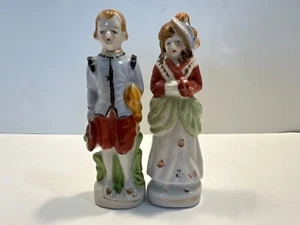 Victorian Man/Woman 5" Porcelain Figurines Made in Occupied Japan 1940's/1950's - Picture 1 of 6