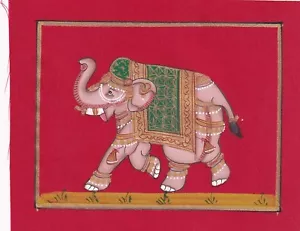 (21588) Diseño elefante pintado a mano sobre tela aprox. 11cm x 9cm - Imagen 1 de 1