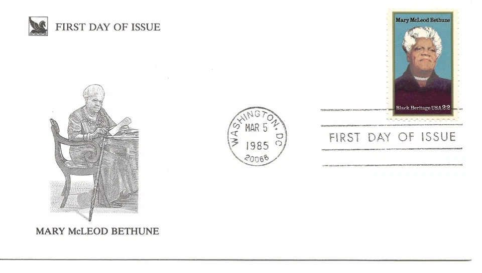 US Scott #2137, First Day Cover 3/5/85 Washington Single Bethune - Image 1 of 1