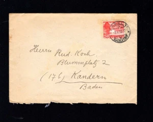 Suiza 1952 - 25 Rp. Claro "Basilea" a Kandern, ¡tráfico fronterizo!  (a705) - Imagen 1 de 1