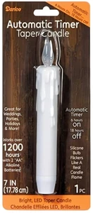 Battery Operated LED Taper Candle White - 1200 Hour Life - 7 inches, 12 Pack - Picture 1 of 1