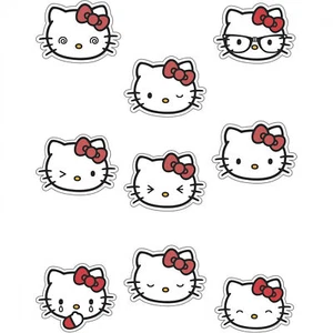 Hello Kitty Emojis 9-Piece Stick on Decal Kit Multi-Color - Photo 1/3