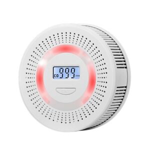 Smoke and Carbon Monoxide Detectors Fire Alarms 10-Year Lifespan with LED Screen