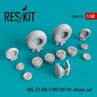 Reskit Rs48-0254 - 1/48 Mig-23 (Ub/S/Ms/Mf/M) Wheels Set Scale Resin Model Uk