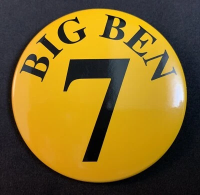 Pittsburgh Steelers NFL Big Ben Roethlisberger #7 botón Pinback Foto 1 de 2