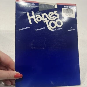Vtg Hanes Too Style 136 Size AB Barely Black Control top Reinforced ToePantyhose - Picture 1 of 6