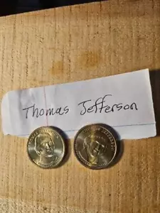 2--2007 P Thomas Jefferson Presidential Dollar Münzen - Bild 1 von 2
