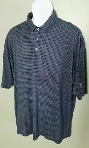 Nike Tiger Woods Golf Rayon Polo Manica Corta Uomo L Nero Grigio Geometrico - Foto 1 di 8