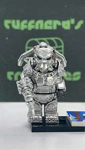 MiniFig mattoncino personalizzato stampato PAD LEGO FALLOUT X-01 POWER ARMOR (variante argento) - Foto 1 di 12