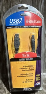 NEW BELKIN Printer Cable USB 2 High-Speed 2.0 Cable 10 FEET USB A Plug to B Plu! - Picture 1 of 1