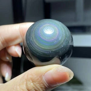 66g natürliche seltene schöne Regenbogen Obsidian polierte Kugel Kristall Mineral Heilung - Bild 1 von 9