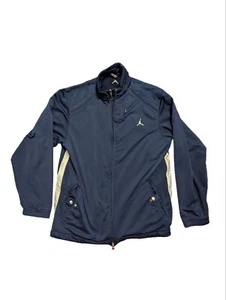 Vintage Jordan Basketball Jacket Full Zip Size Large Navy Blue Jumpman - Picture 1 of 5