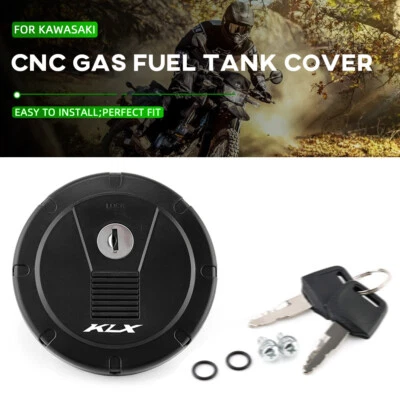 Cubierta de tapa de tanque de combustible de gas con bloqueo para KAWASAKI KLX150L KLX300SM KLX 250/SF KLX650 Foto 1 de 4