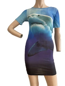 TOPSHOP SHARK JERSEY BODY CON MINI DRESS UK 6 EU 34 US 2 XS BNWT FESTIVAL PARTY - Picture 1 of 11