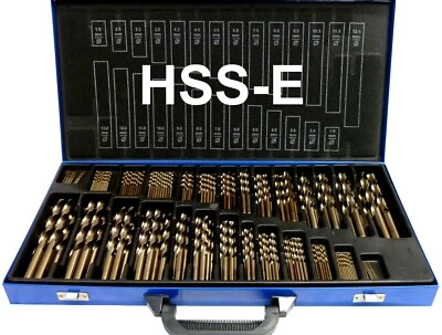 Edelstahlbohrer-Set 1-13 mm 230-tlg HSS-E Co5 Spiralbohrer VA-Stahl 135° PeTools