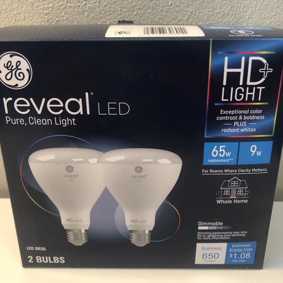 Ge Lighting Reveal HD+ LED Light Bulbs, 650 Lumens,  1-Pk OF 2 BULBS (9w) - Image 1 of 4