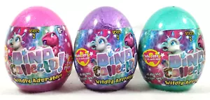 Dino Collecto Serie 2 Mystery Plüschei 2,5 Zoll rosa, lila & grünes Ei Neu - Bild 1 von 4