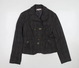 Miu Collection Women's Grey Plaid Suit Jacket S - Picture 1 of 12