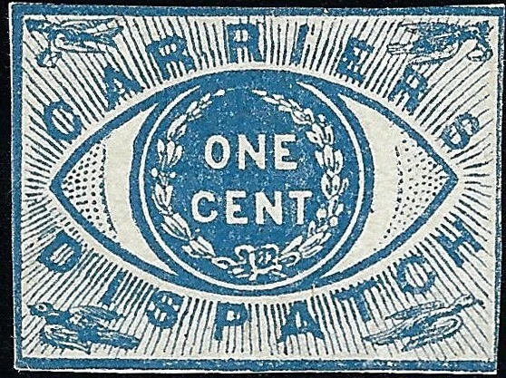 US Scott #1LB6 MH VF 1 Cent 1856 City Carriers Department Stamp CV 130.00 - Image 1 of 1