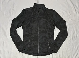 Chaqueta Lululemon Para Mujer 10 Negra Camuflada Define Cremallera Completa Calce Ajustado Agujeros para Pulgares Yoga - Imagen 1 de 12