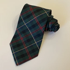 Brooks Brothers Silk Tie Men's 60x3.75 Green Red Plaid Christmas Tartan USA - Picture 1 of 7