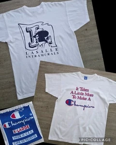 Vintage 90s Champion Lasalle University Intramurals T-shirt Sz XL Made In USA - Picture 1 of 11