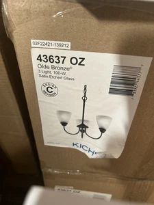 Kichler Jolie Mini Chandelier 3Lt, Olde Bronze, Satin Etched - 43637OZ - Picture 1 of 1