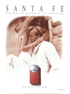 Vintage Print Ad Santa Fe Cologne For Men - Discover The Mystery - Jun 1990 - Bild 1 von 5