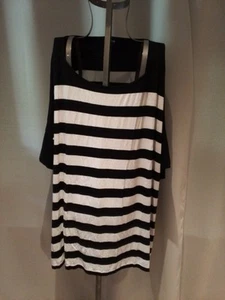 Samoon By Gerry Weber Shirt Gr 58 Schwarz Weiß Blockstreifen Oversize Kurzarm - Bild 1 von 11