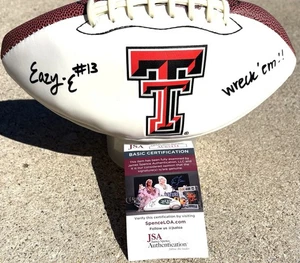 ERIK EZUKANMA Texas Tech SIGNED Football JSA COA **Deflated** - Picture 1 of 7