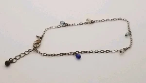 Vintage Avon/ NR Chain Bracelet Silver Tone W Faux Gemstones Adjustable 8.5-10" - Picture 1 of 6