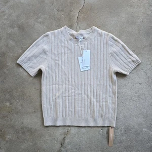 Reformation Tess Kaschmir Pullover Kurzarm Braun Gr. S Neu mit Etikett - Bild 1 von 3