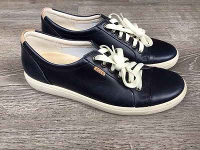 Zapatillas informales Ecco Soft 7 para mujer talla 41/10 en cuero azul marino Foto 1 de 4