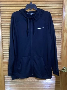 Nike Mens Size Large Black / White Dry Training Full-Zip Hoodie ZP-2924 - Picture 1 of 3