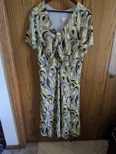 Dressbarn 24W Swagged Maxi Dress Paisley Print - Picture 1 of 5