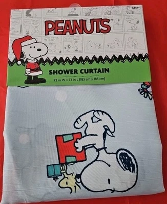 Cortina de ducha de Navidad Peanuts nueva Foto 1 de 4