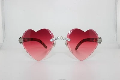 Iced Out Buffs Brand Eyewear Diamond Cut Lenses & Wood Grain Temples size 60 mm - Image 1 of 4