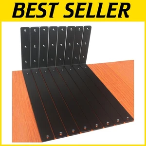 Elevate Your Space with 8 Black 16" x 8" Floating Shelf Brackets - Easy Install - Picture 1 of 10
