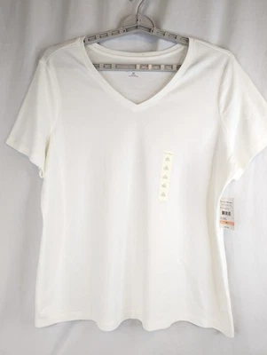 V-neck Tee Studio Works White T-Shirt Classic Womans Plus Size 2X NWT - Image 1 of 4