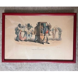 Jean Jacques Grandville (French 19thC) Metamorphoses Vintage print framed XIII - Picture 1 of 8
