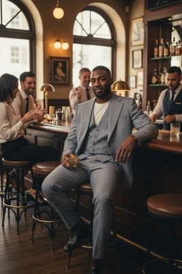 Hermoso traje de 3 piezas Designer Guy Novonty Glen Check para hombre 40R años 60 de colección Foto 1 de 4