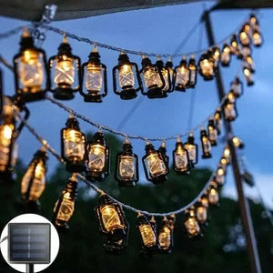 Solar Retro Kerosene LED String Lights – Warm White Decorative Lanterns for Hall - Picture 1 of 12