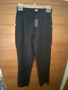 PXG Women's Contour Seam Black Golf Pants, Elastic Logo Waist w/Side Pockets, S - Picture 1 of 9