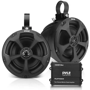 Pyle 5.25" Waterproof Marine Speakers 500W RMS + 2 Ch. Rated Amp - ATV PLUTV52CH - Picture 1 of 7