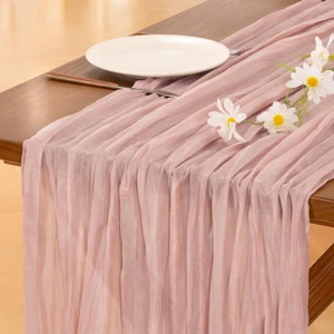 Pink Table Runner Valentine'S Day Cheesecloth Table Runner Spring Easter 120 Inc - Picture 1 of 12