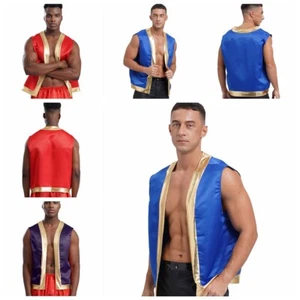 Mens Vest Clubwear Cardigan Party Waistcoats Raves Top Cosplay Novelty Festival - Picture 1 of 42