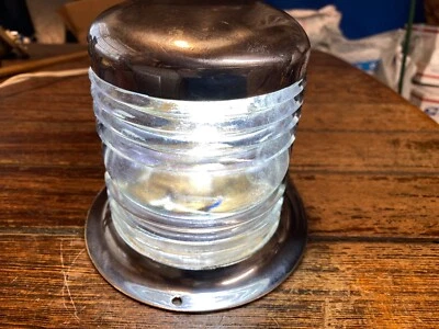 VINTAGE PERKO CHROME, GLASS STEAMING, BOW LIGHT NEW LED WIRING/BULB 10" LONG - Изображение 1 из 4