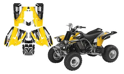 Yamaha Banshee 350 graphics decal kit high coverage 24 mil thick #1533 Orange - Image 1 of 4